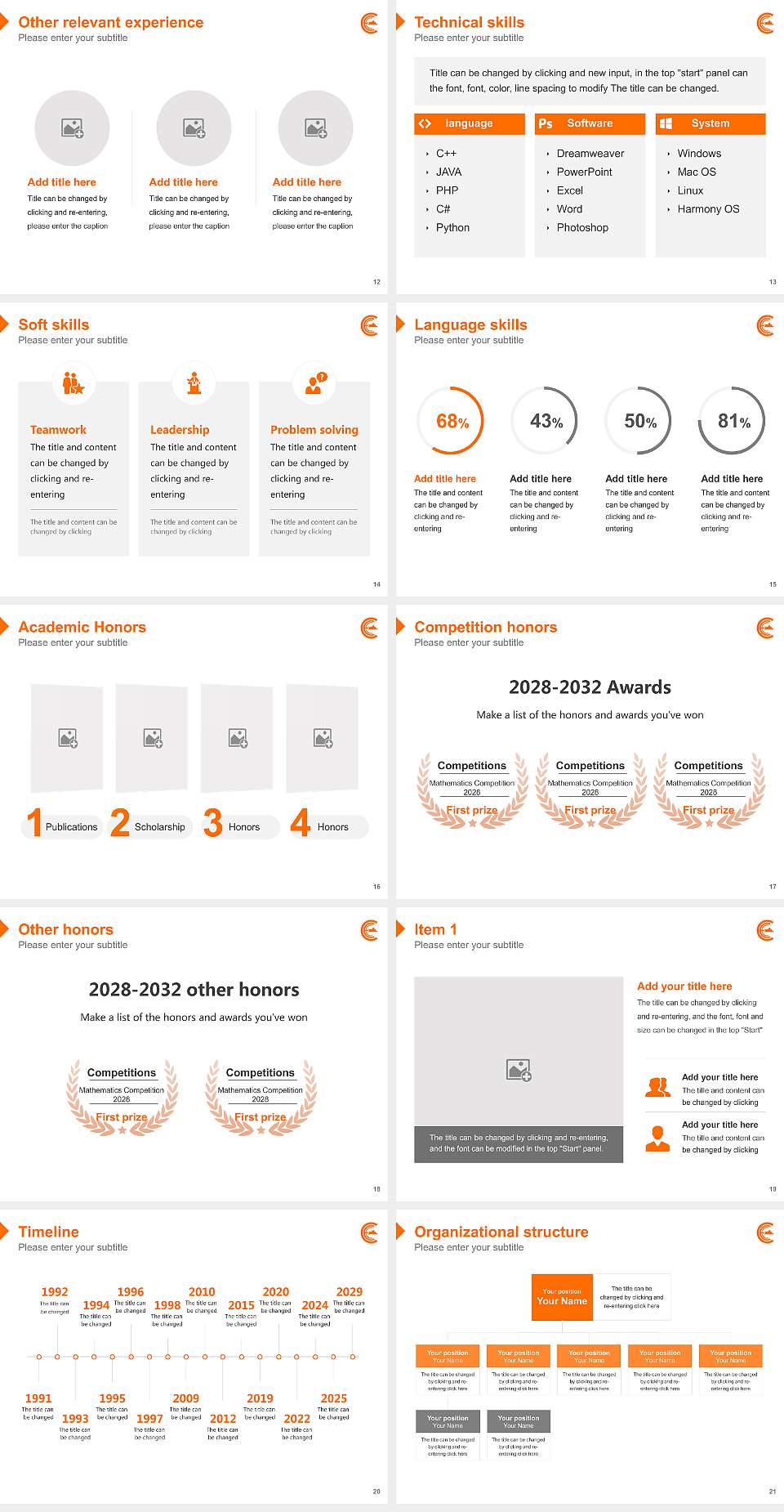 Cem College-Mayaguez Resume PPT Template4:3 ratio PPT effect preview image3