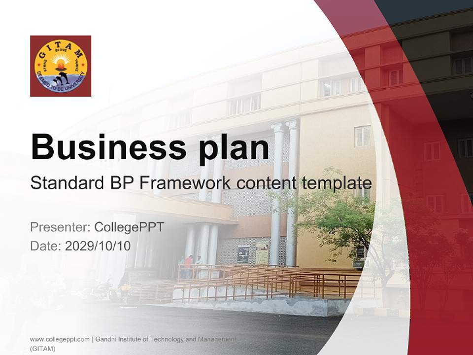 Gandhi Institute of Technology and Management (GITAM) Competition/Entrepreneurship Contest PPT Template4:3 ratio PPT effect preview image9