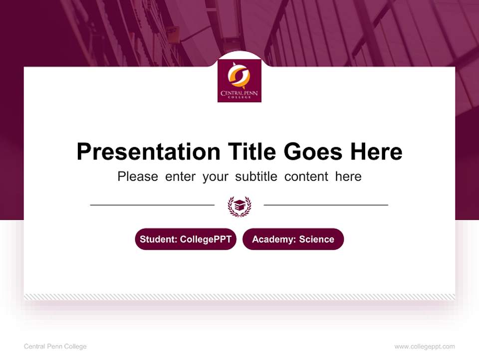 Central Penn College National Scholarship Defense PPT Template4:3 ratio PPT effect preview image4