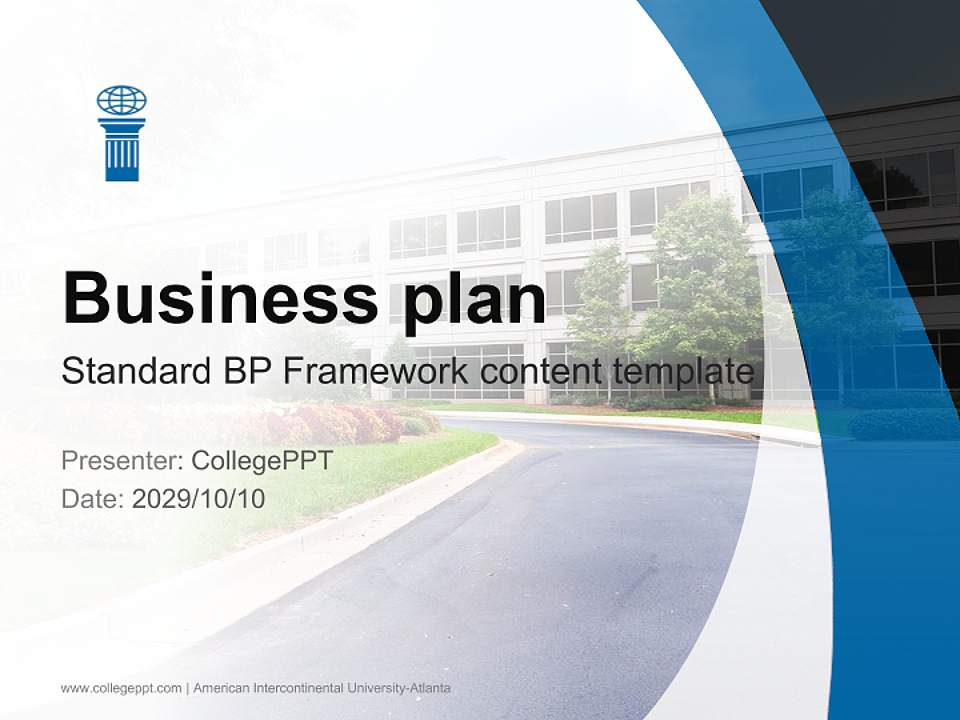 American Intercontinental University-Atlanta Competition/Entrepreneurship Contest PPT Template4:3 ratio PPT effect preview image9