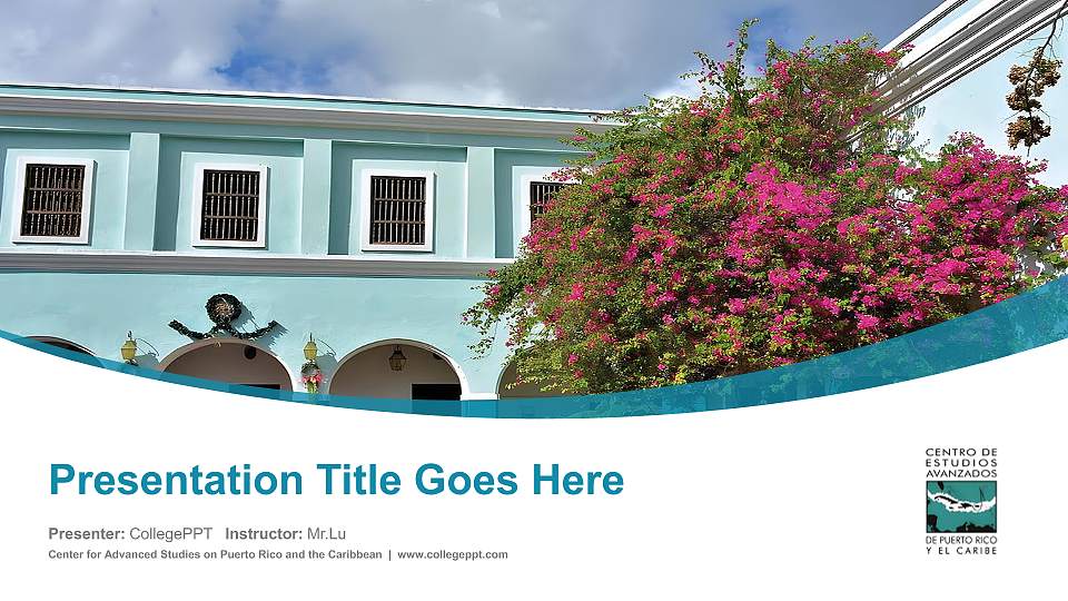 Center for Advanced Studies on Puerto Rico and the Caribbean Course/Courseware Creation PPT Template16:9 ratio PPT effect preview image