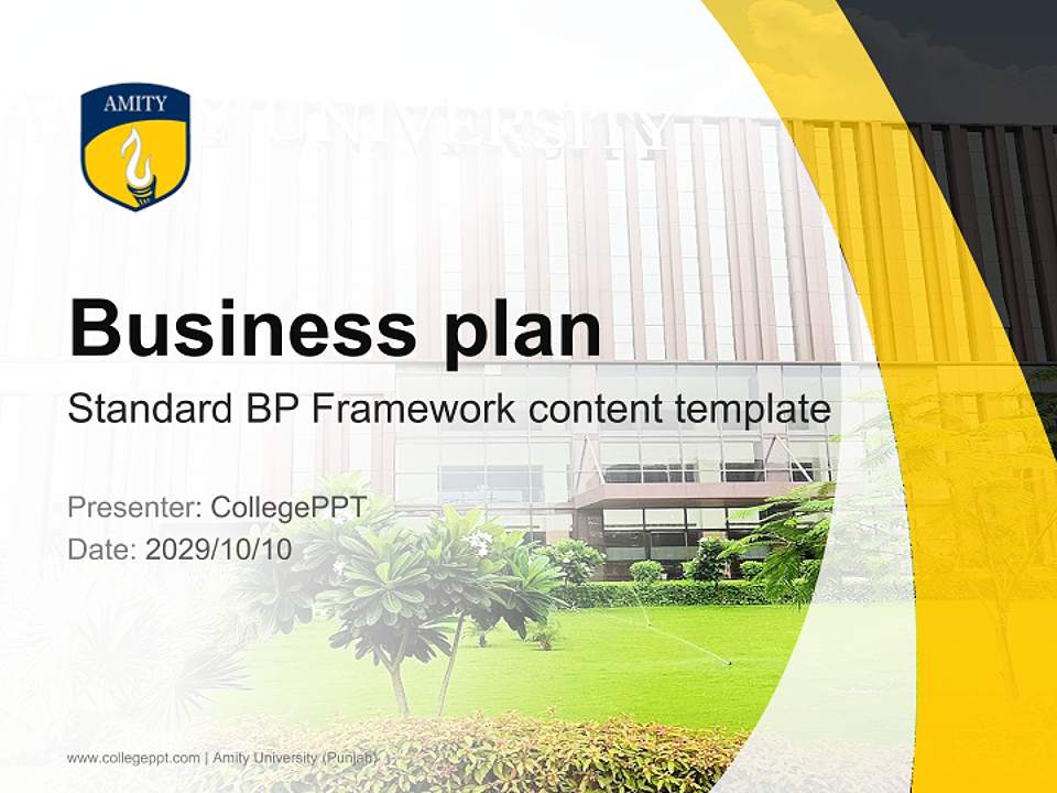 Amity University (Punjab) Competition/Entrepreneurship Contest PPT Template4:3 ratio PPT effect preview image9