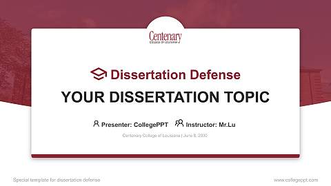 Centenary College of Louisiana Graduation Thesis Defense PPT Template