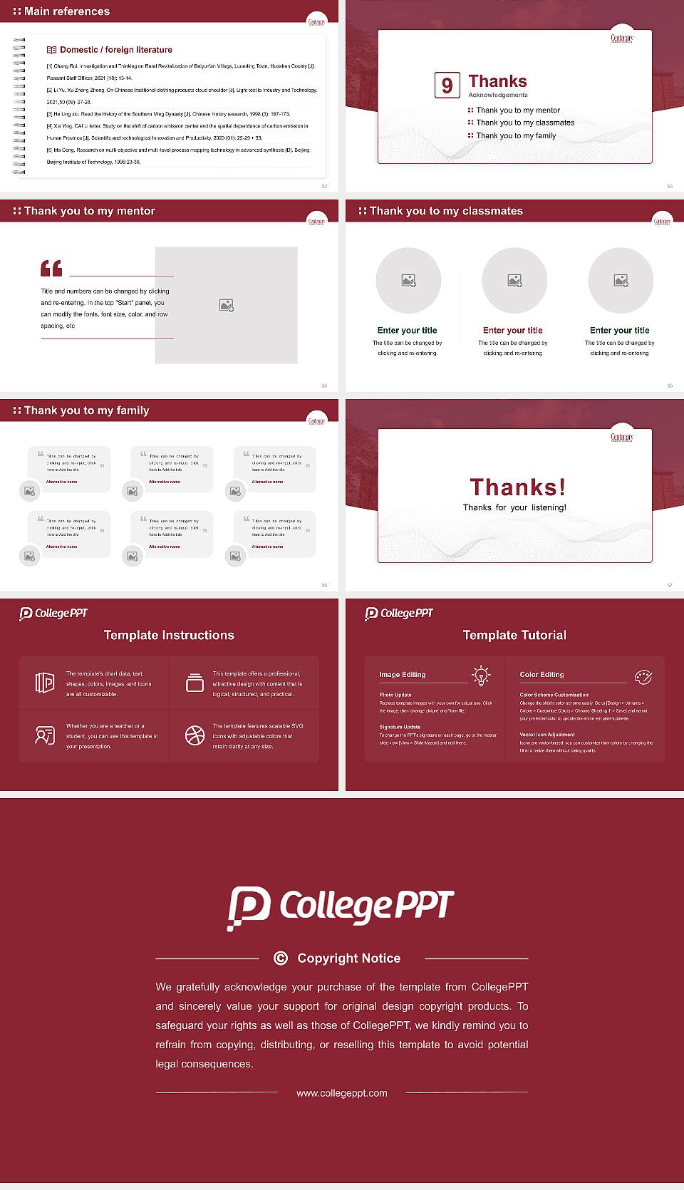 Centenary College of Louisiana Graduation Thesis Defense PPT Template16:9 ratio PPT effect preview image7