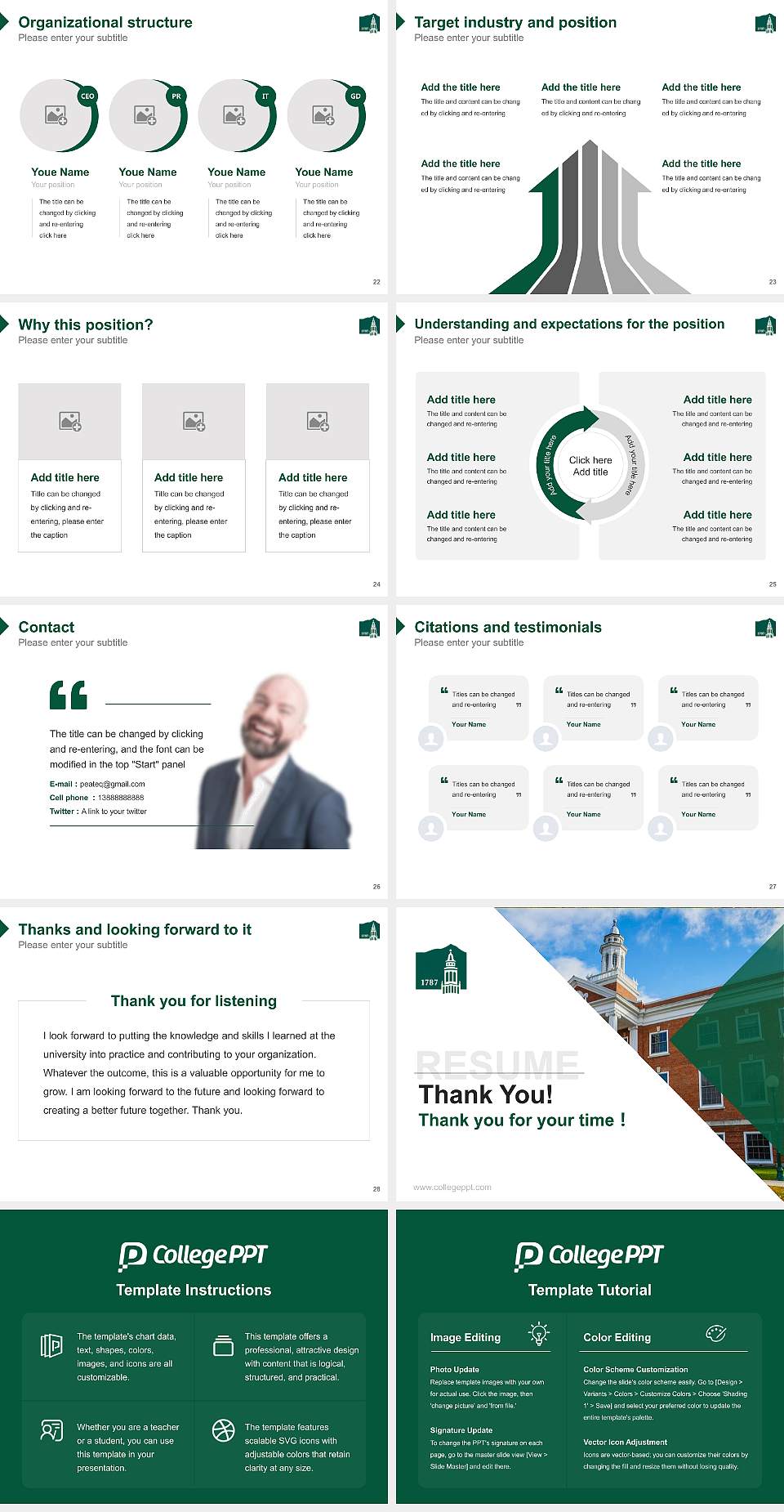 Castleton University Resume PPT Template4:3 ratio PPT effect preview image4