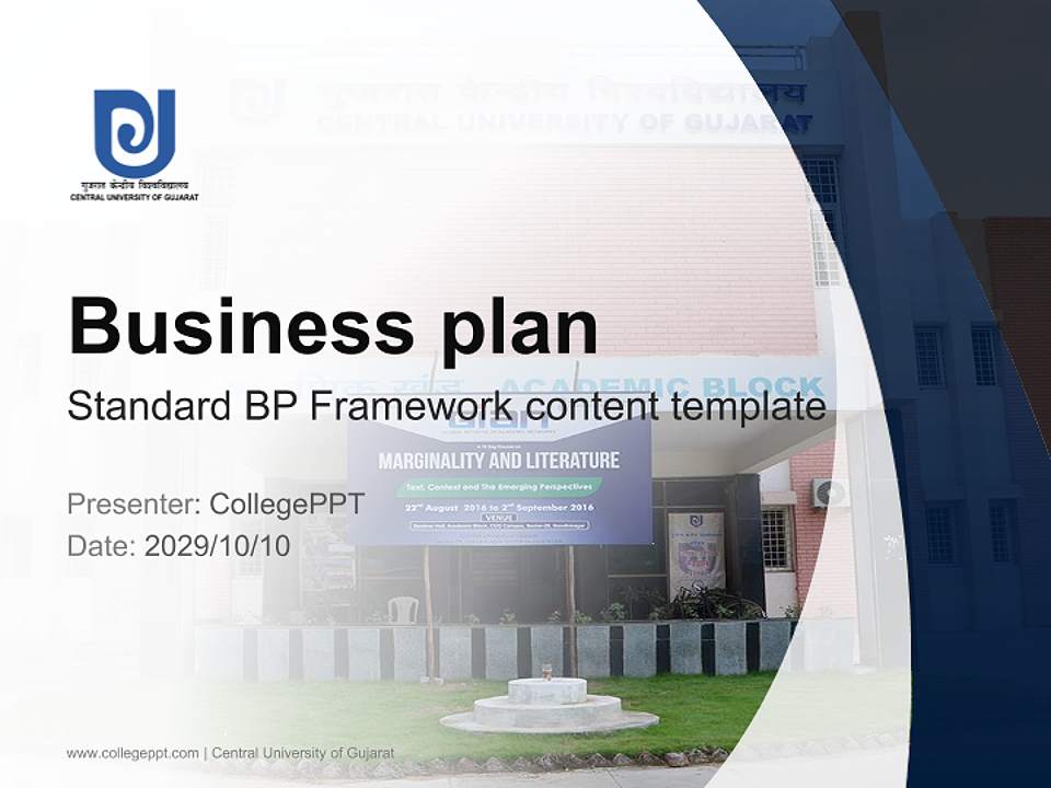 Central University of Gujarat Competition/Entrepreneurship Contest PPT Template4:3 ratio PPT effect preview image9