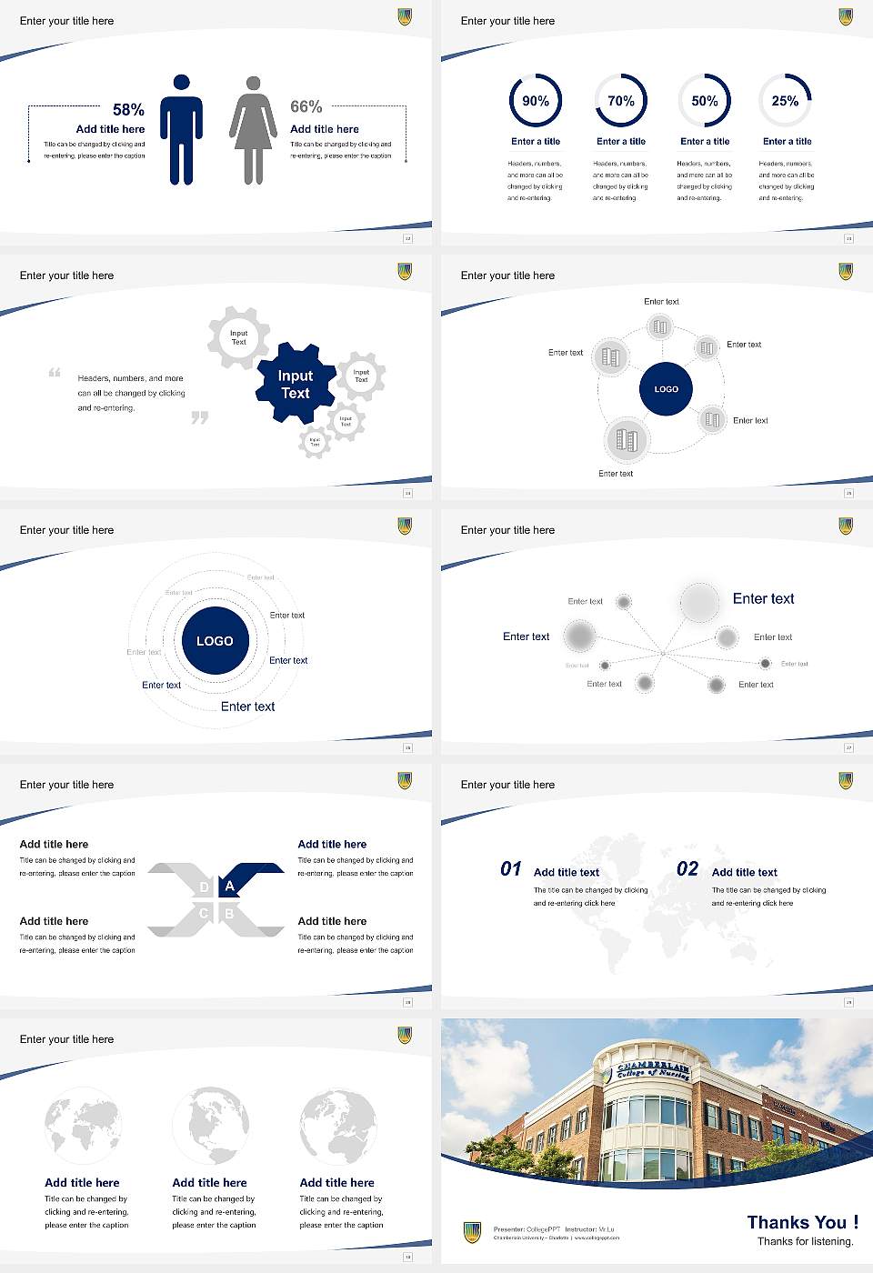 Chamberlain University – Charlotte Course/Courseware Creation PPT Template16:9 ratio PPT effect preview image4