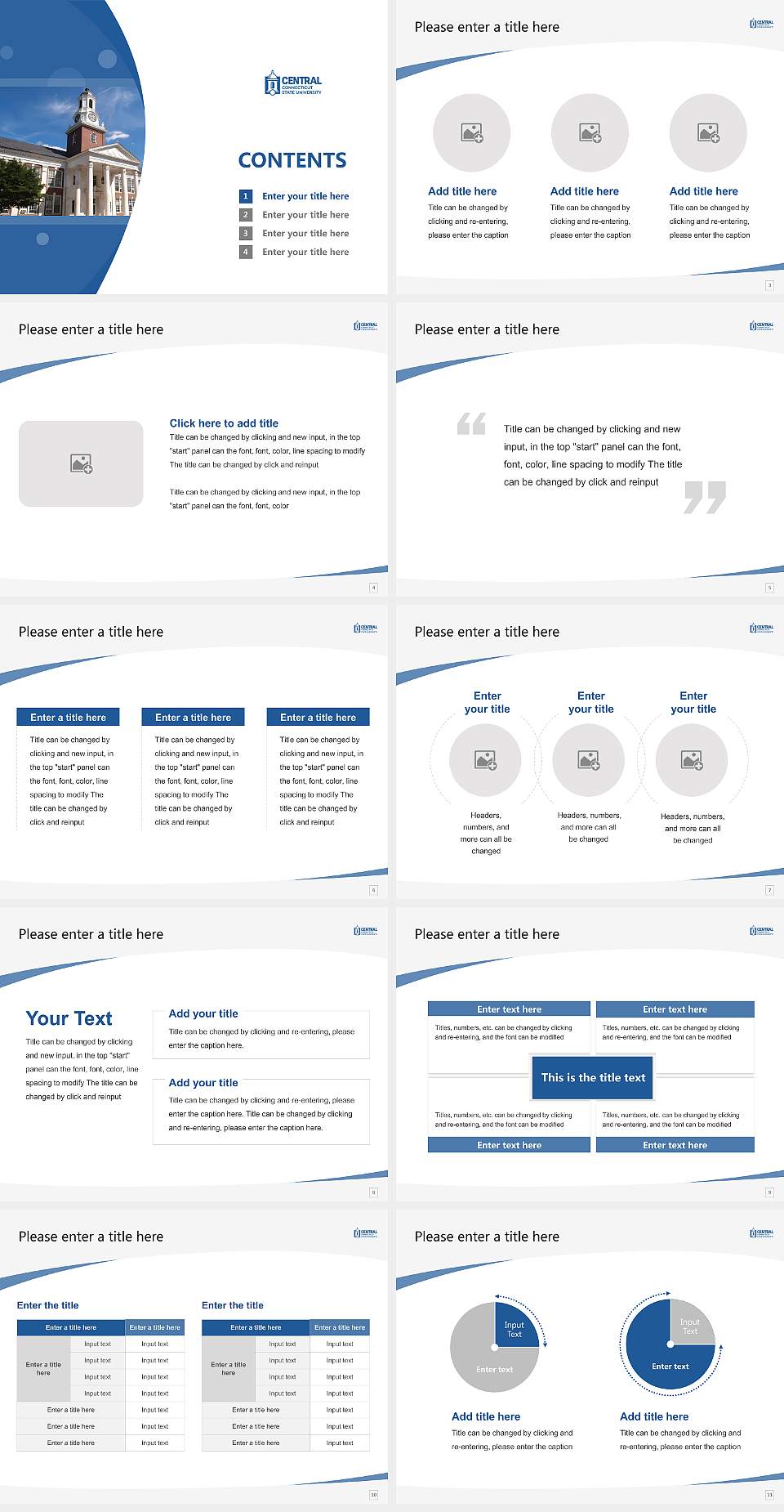 Central Connecticut State University Course/Courseware Creation PPT Template4:3 ratio PPT effect preview image2