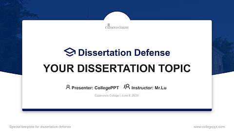 Cazenovia College Graduation Thesis Defense PPT Template