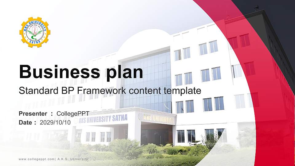 A.K.S. University Competition/Entrepreneurship Contest PPT Template16:9 ratio PPT effect preview image