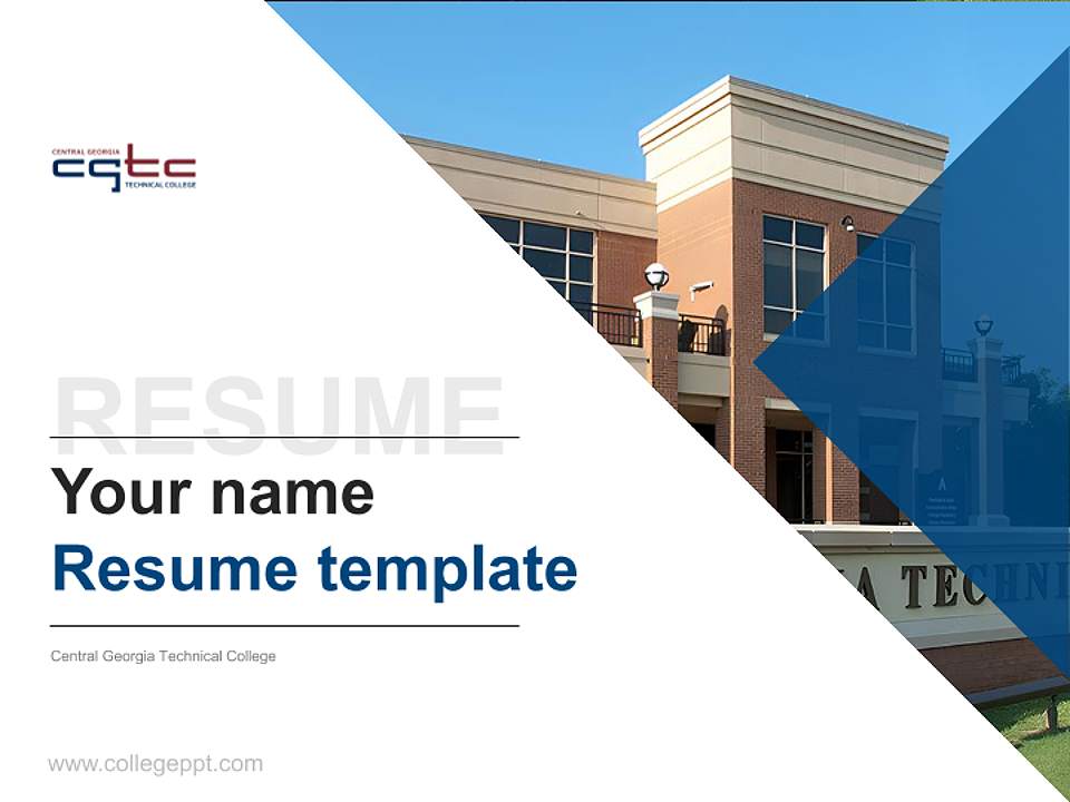 Central Georgia Technical College Resume PPT Template4:3 ratio PPT effect preview image5