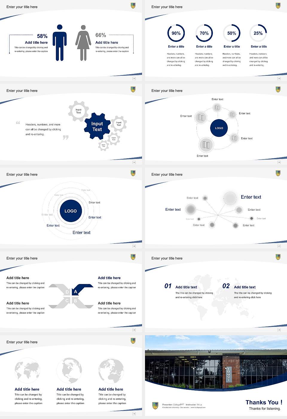 Chamberlain University – Sacramento Course/Courseware Creation PPT Template16:9 ratio PPT effect preview image4