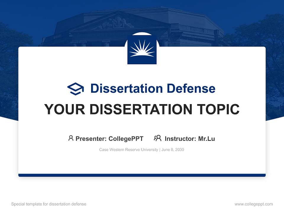 Case Western Reserve University Graduation Thesis Defense PPT Template4:3 ratio PPT effect preview image7