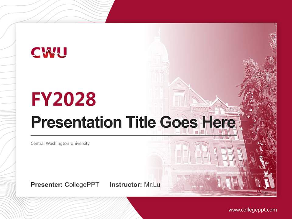 Central Washington University Academic Presentation/Research Findings Report PPT Template4:3 ratio PPT effect preview image5