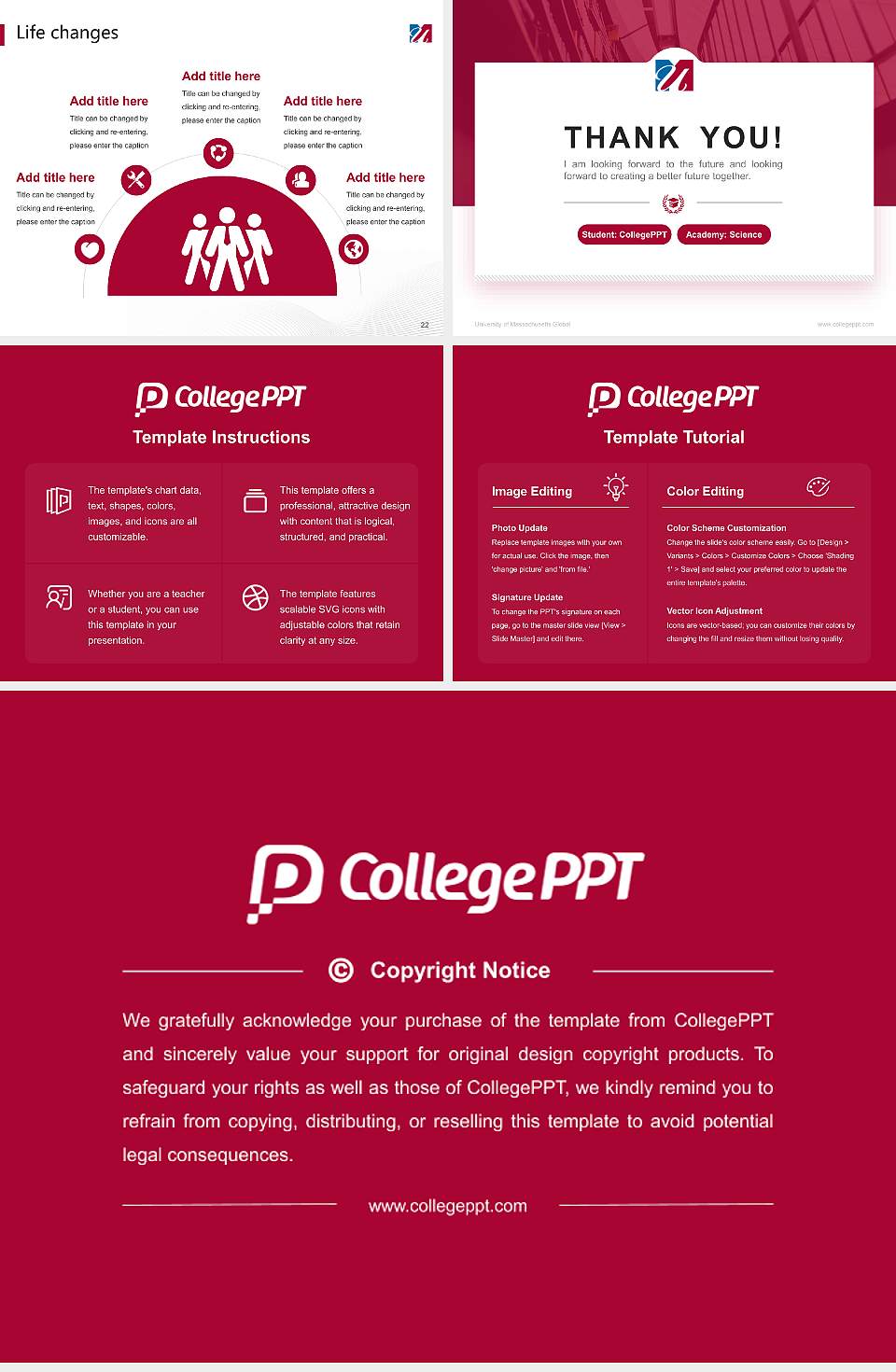 University of Massachusetts Global National Scholarship Defense PPT Template4:3 ratio PPT effect preview image4