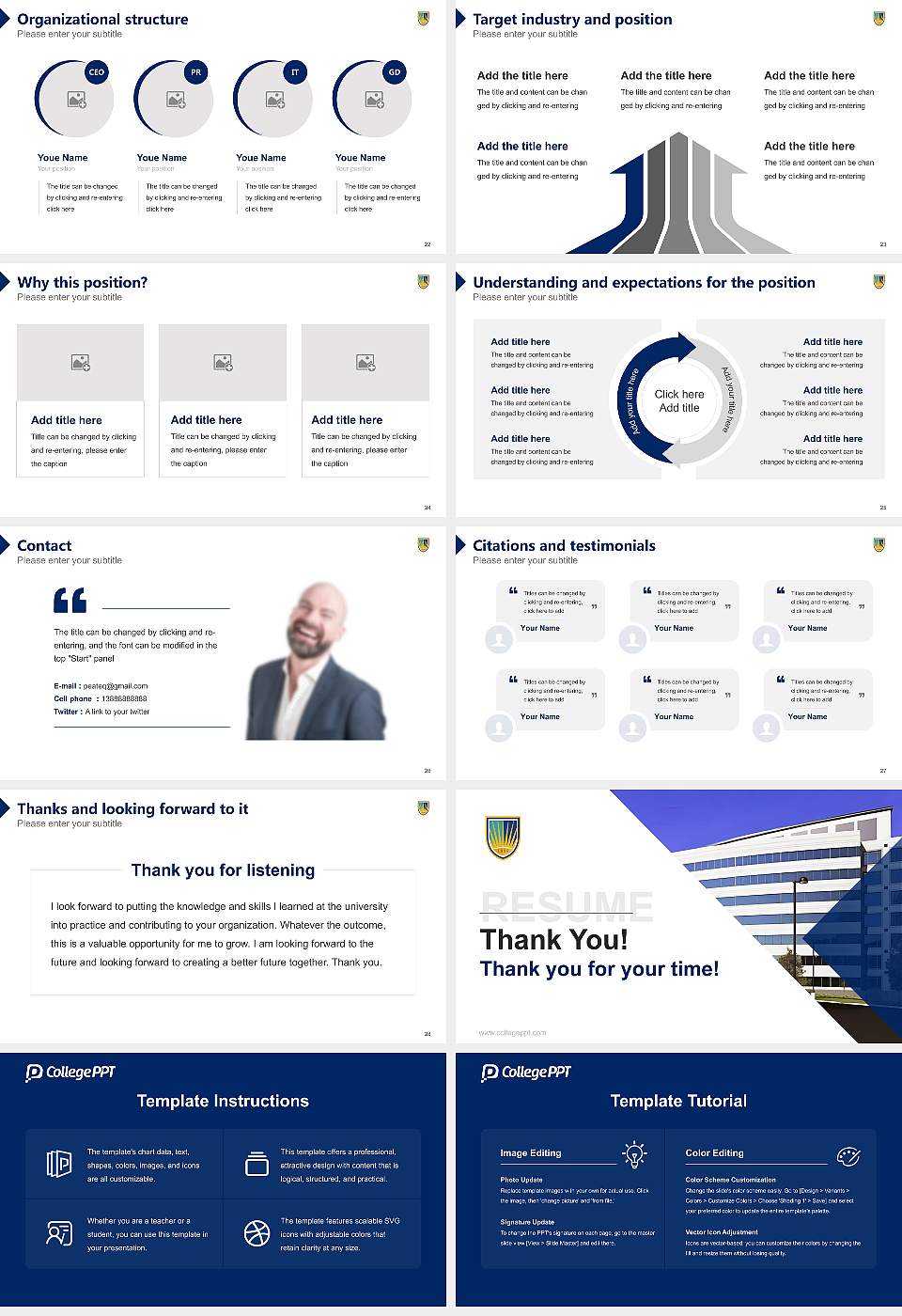 Chamberlain University – Online Resume PPT Template16:9 ratio PPT effect preview image4