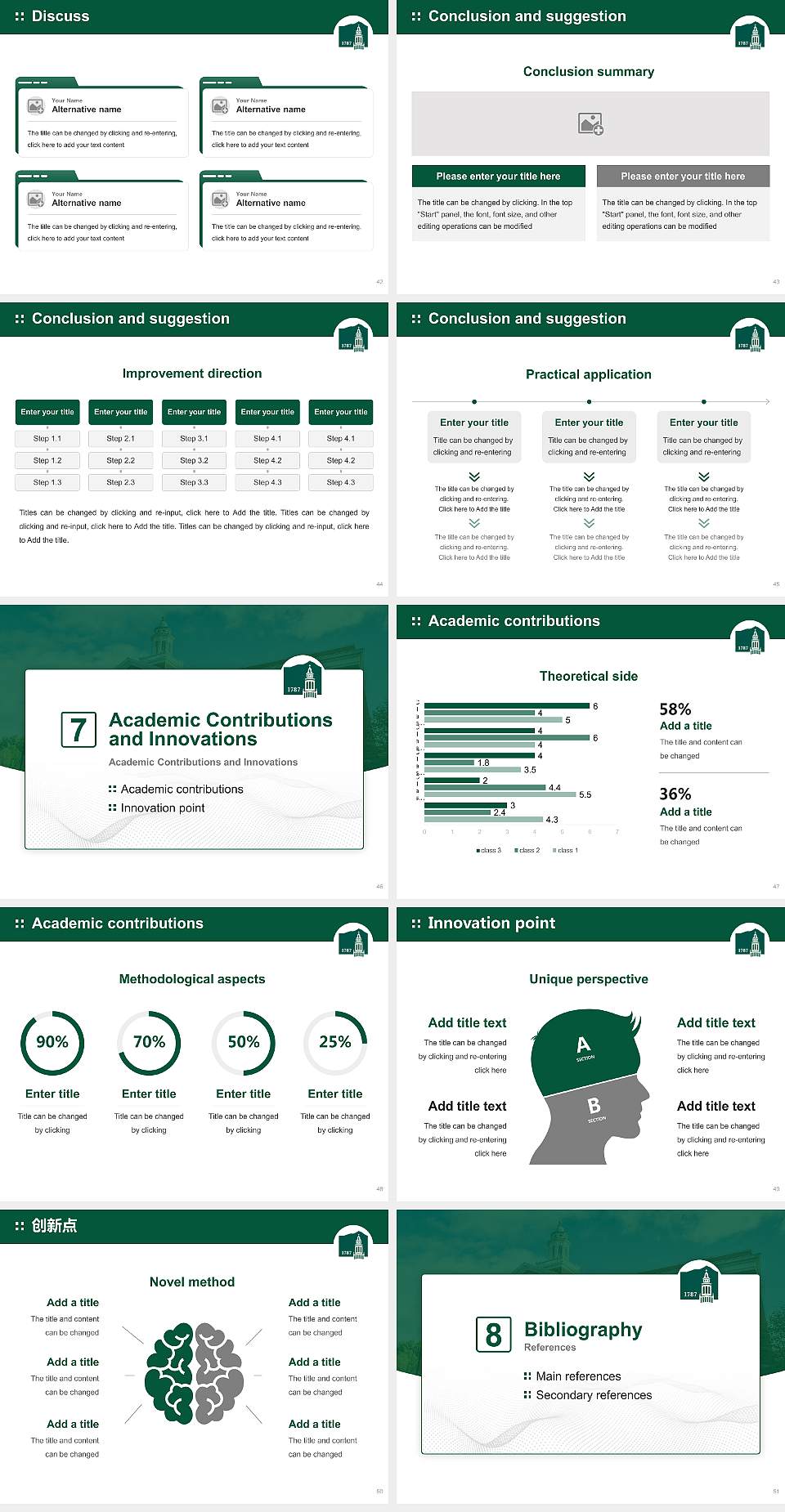Castleton University Graduation Thesis Defense PPT Template4:3 ratio PPT effect preview image6