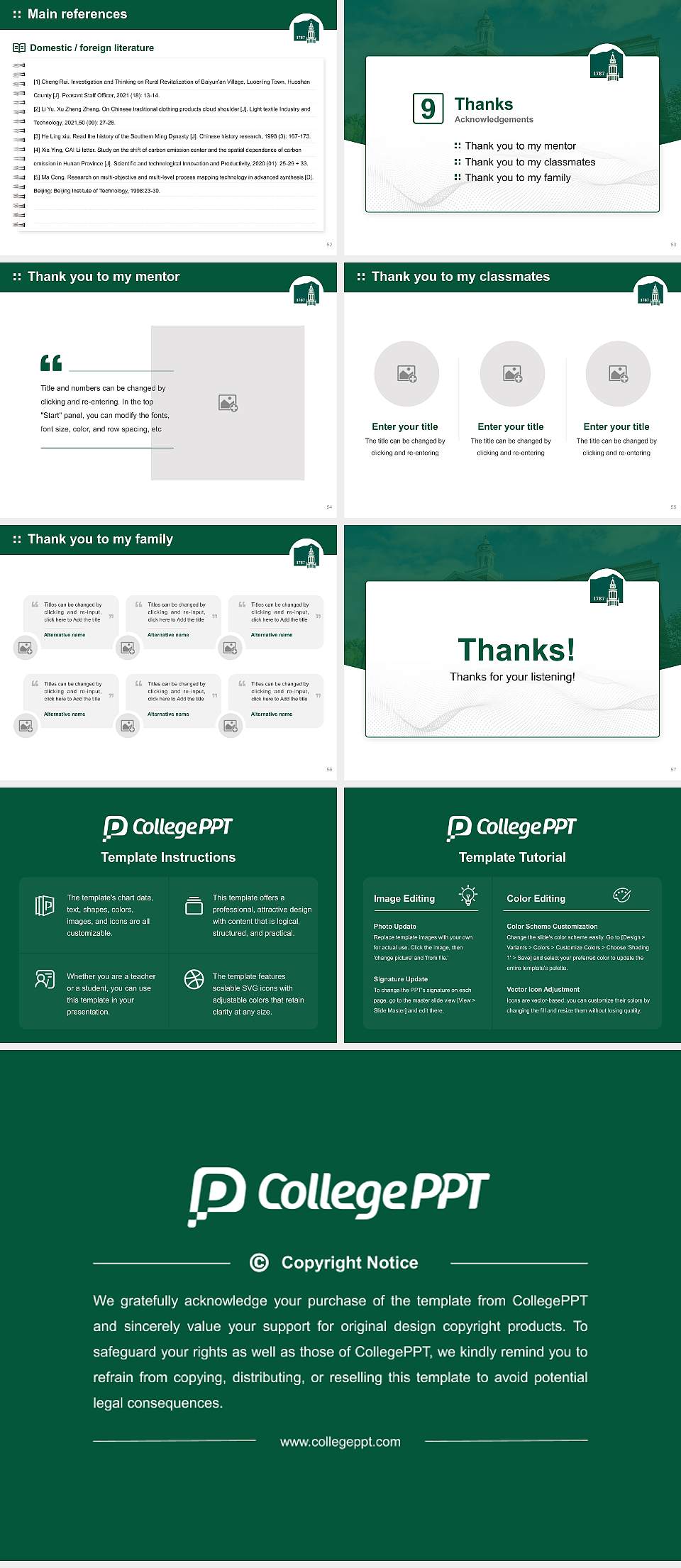Castleton University Graduation Thesis Defense PPT Template4:3 ratio PPT effect preview image7