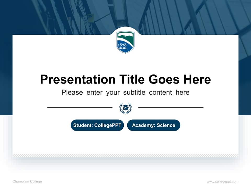 Champlain College National Scholarship Defense PPT Template4:3 ratio PPT effect preview image4