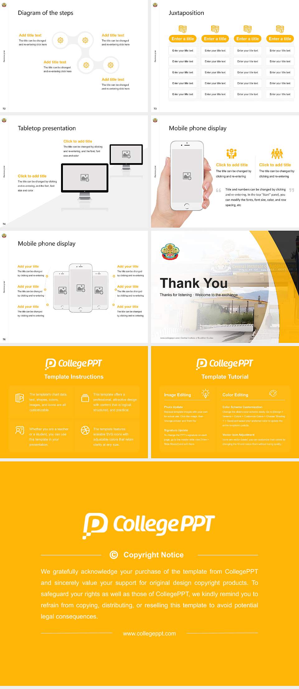 Central Institute of Buddhist Studies Competition/Entrepreneurship Contest PPT Template4:3 ratio PPT effect preview image9