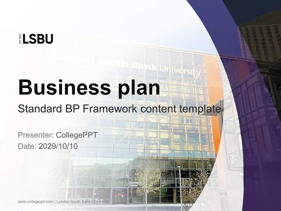 London South Bank University Competition/Entrepreneurship Contest PPT Template4:3 ratio PPT effect preview image9