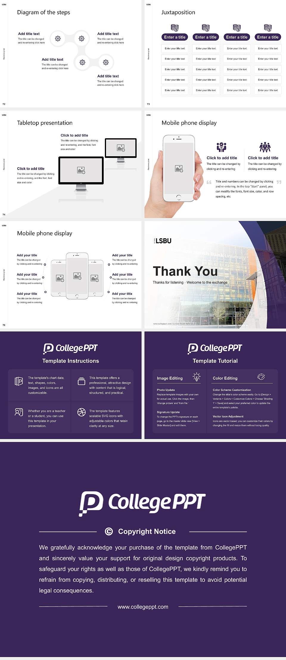 London South Bank University Competition/Entrepreneurship Contest PPT Template4:3 ratio PPT effect preview image9