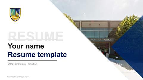 Chamberlain University – Tinley Park Resume PPT Template