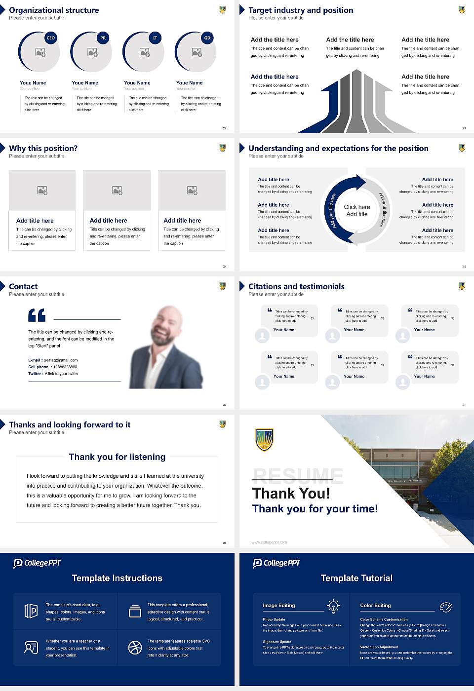 Chamberlain University – Tinley Park Resume PPT Template16:9 ratio PPT effect preview image4