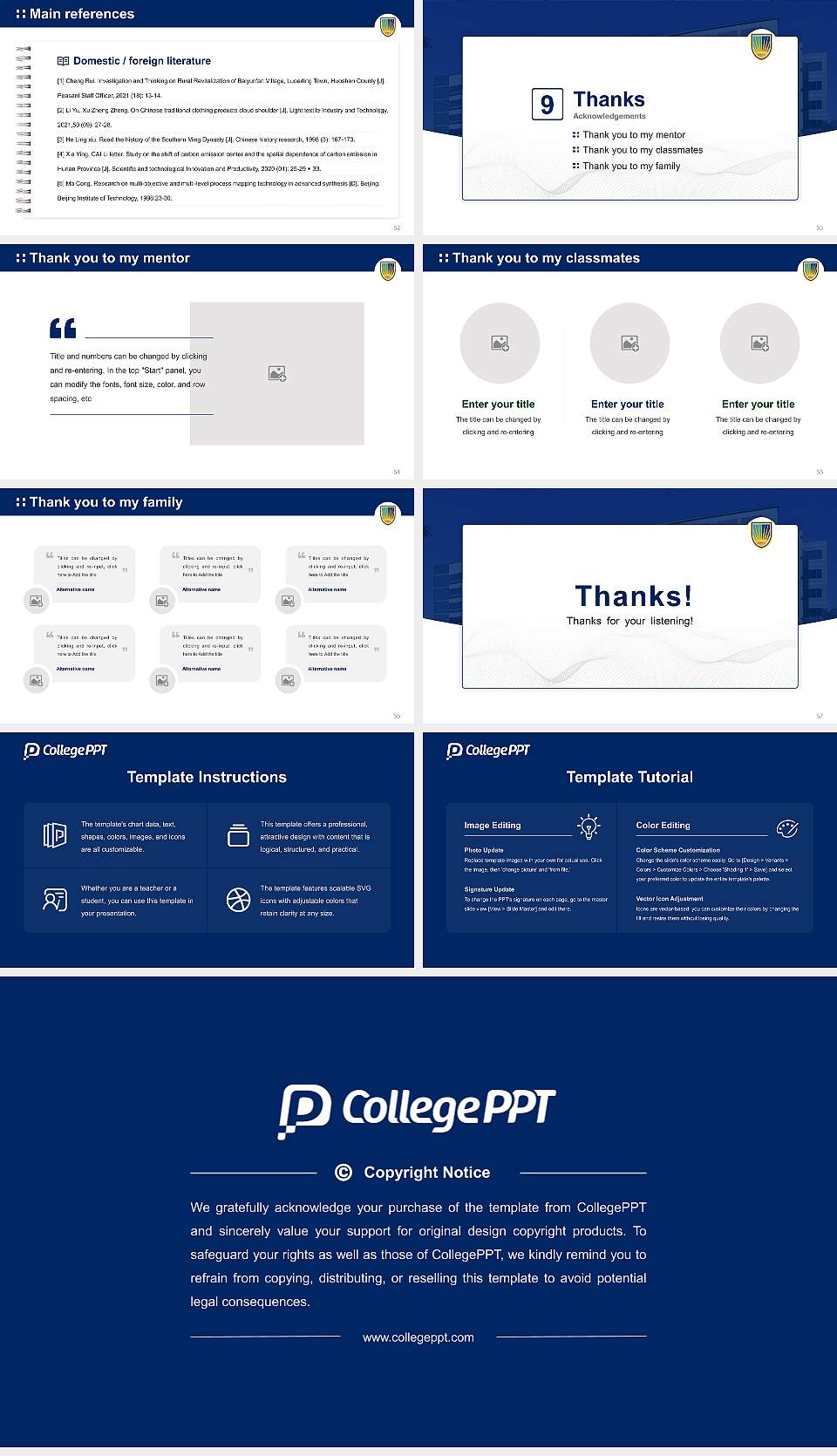 Chamberlain University – Online Graduation Thesis Defense PPT Template16:9 ratio PPT effect preview image7