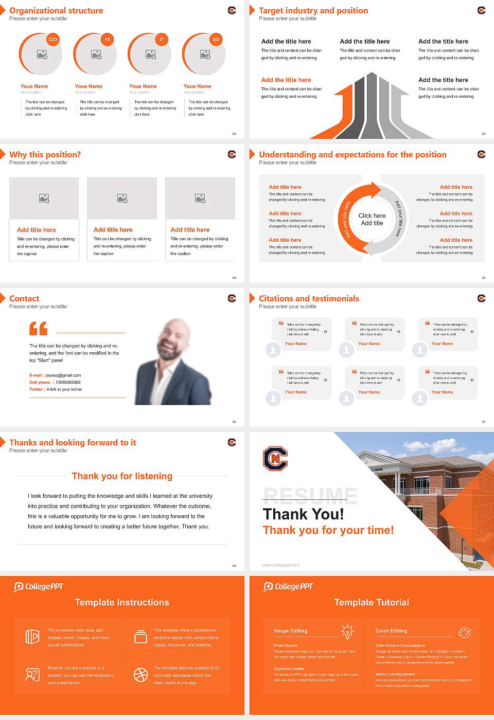 Carson-Newman University Resume PPT Template16:9 ratio PPT effect preview image4