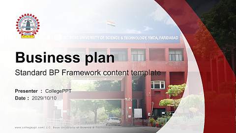 J.C. Bose University of Science & Technology Competition/Entrepreneurship Contest PPT Template