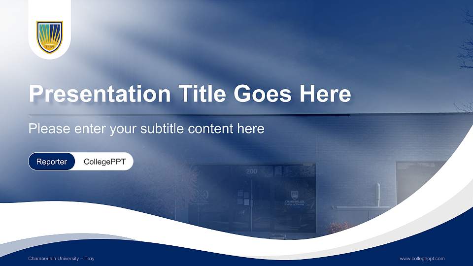 Chamberlain University – Troy Lecture Sharing and Networking Event PPT Template16:9 ratio PPT effect preview image