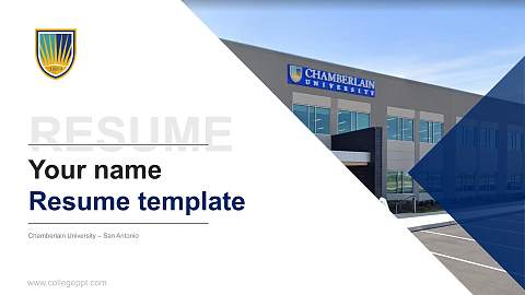 Chamberlain University – San Antonio Resume PPT Template