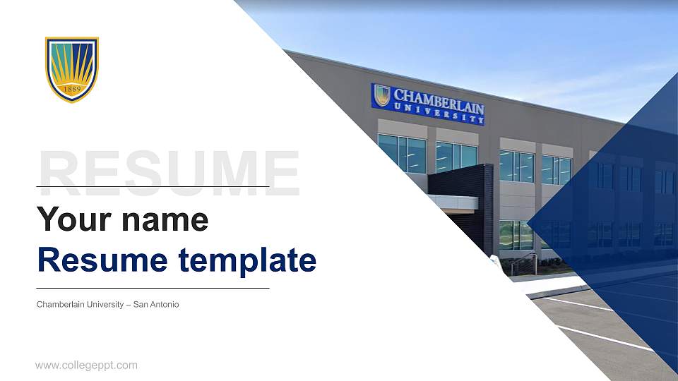 Chamberlain University – San Antonio Resume PPT Template16:9 ratio PPT effect preview image