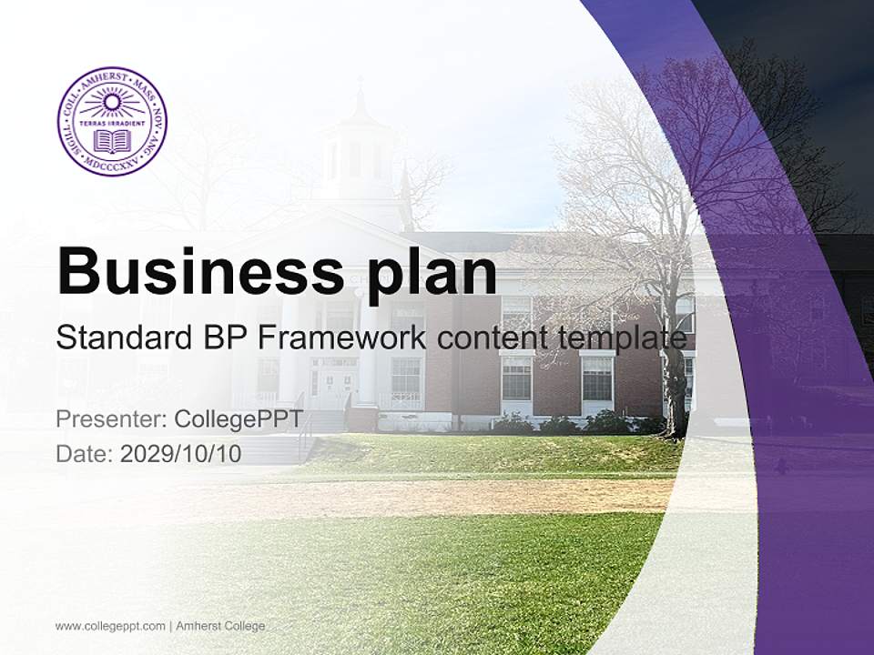 Amherst College Competition/Entrepreneurship Contest PPT Template4:3 ratio PPT effect preview image9