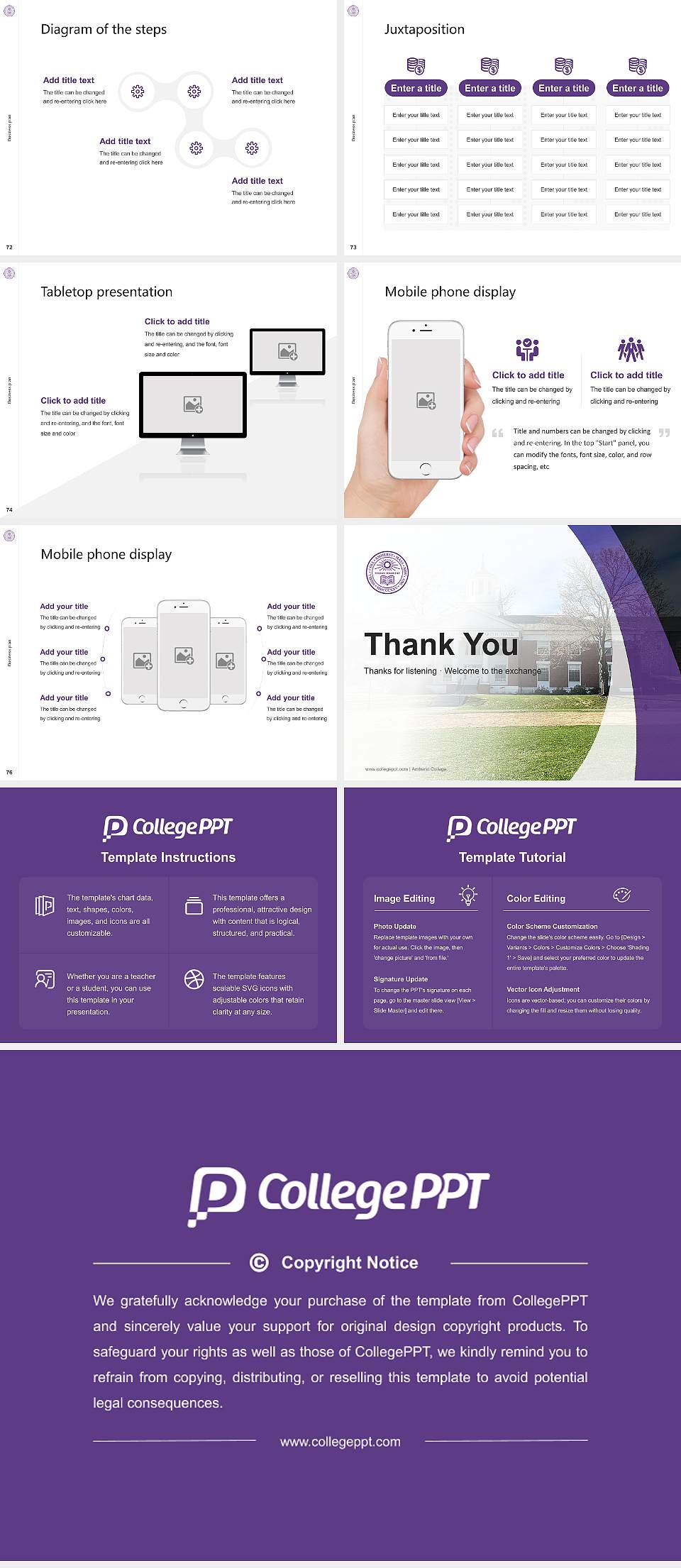 Amherst College Competition/Entrepreneurship Contest PPT Template4:3 ratio PPT effect preview image9