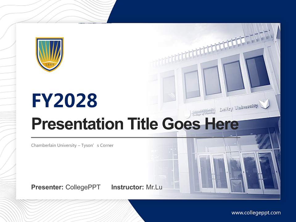 Chamberlain University – Tyson’s Corner Academic Presentation/Research Findings Report PPT Template4:3 ratio PPT effect preview image5