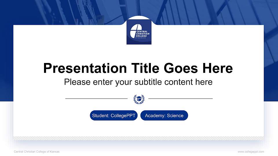 Central Christian College of Kansas National Scholarship Defense PPT Template16:9 ratio PPT effect preview image