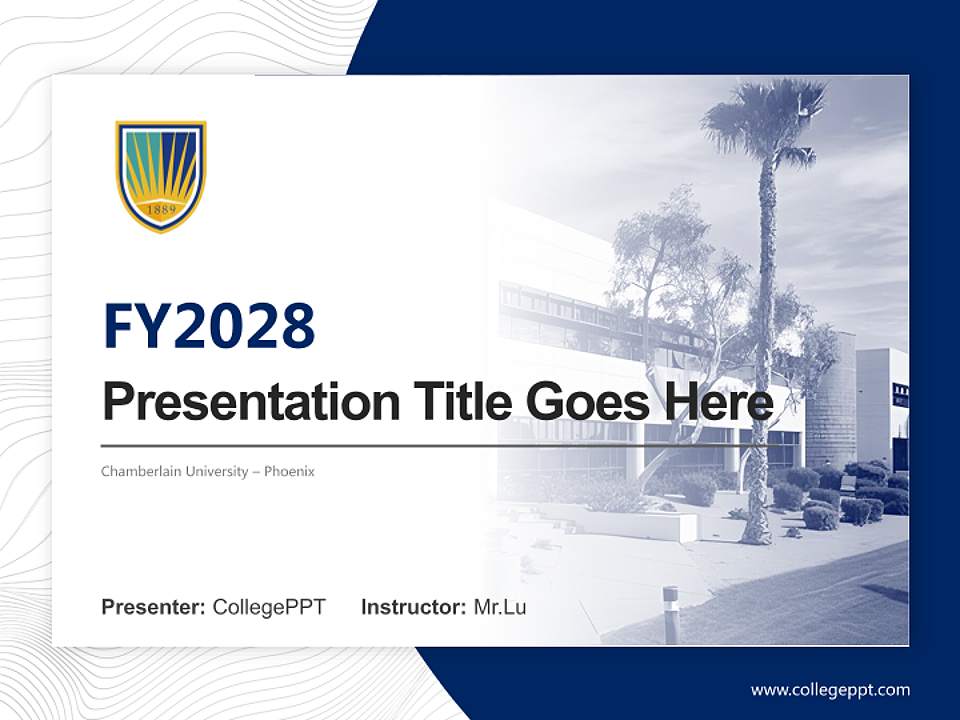 Chamberlain University – Phoenix Academic Presentation/Research Findings Report PPT Template4:3 ratio PPT effect preview image5