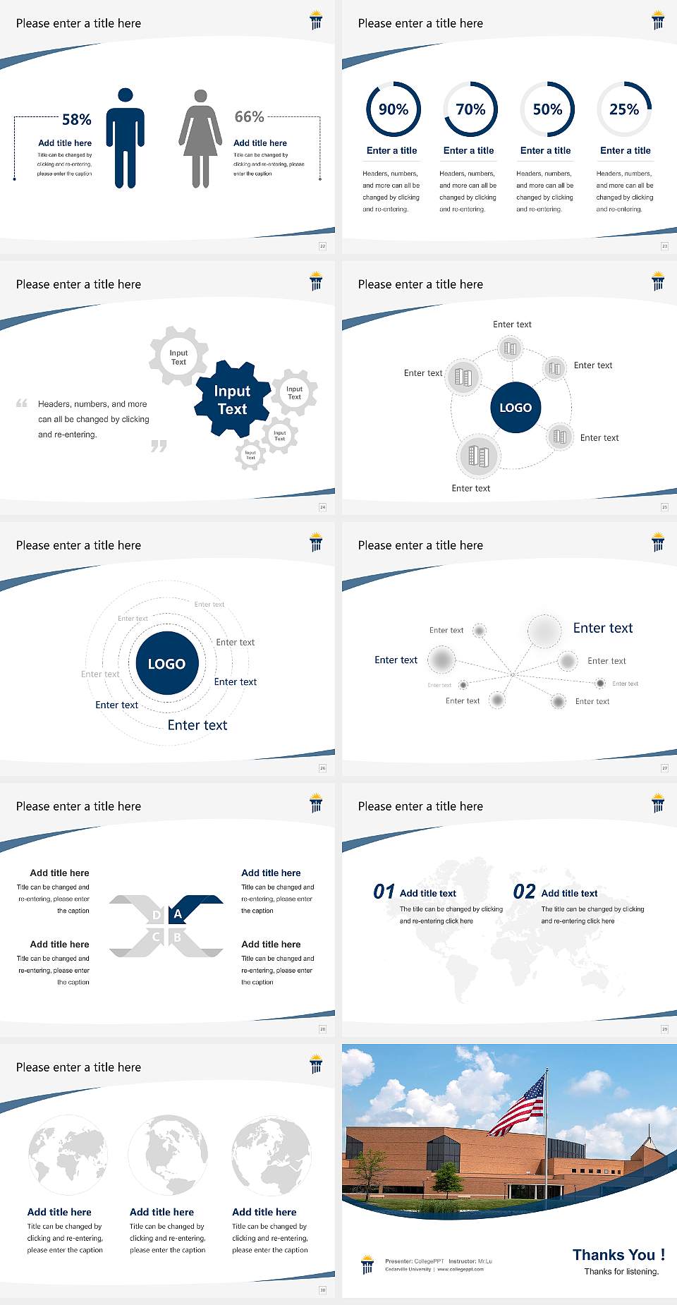 Cedarville University Course/Courseware Creation PPT Template4:3 ratio PPT effect preview image4