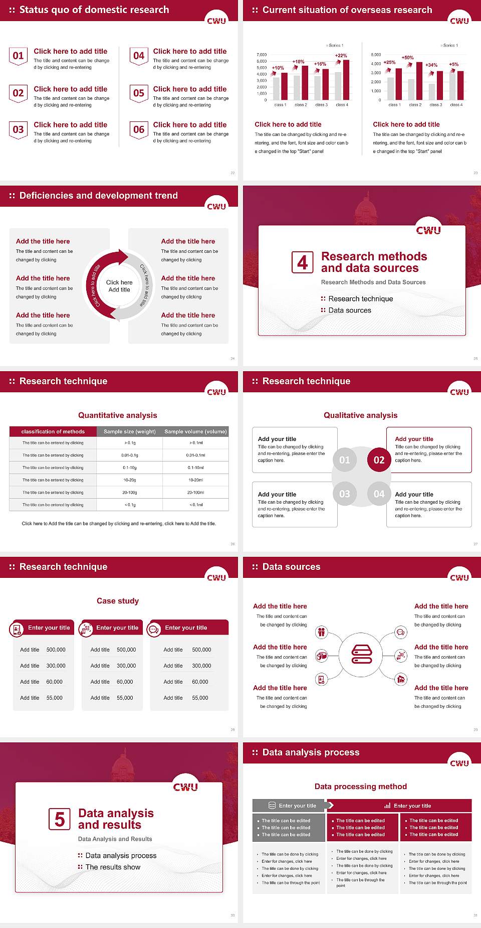 Central Washington University Graduation Thesis Defense PPT Template4:3 ratio PPT effect preview image4
