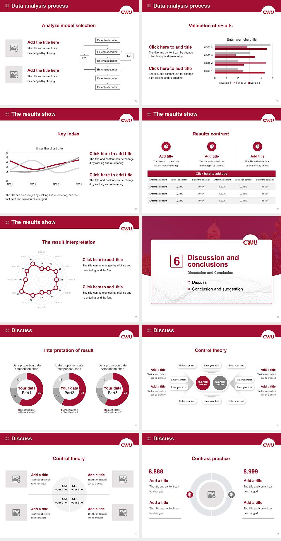 Central Washington University Graduation Thesis Defense PPT Template4:3 ratio PPT effect preview image5