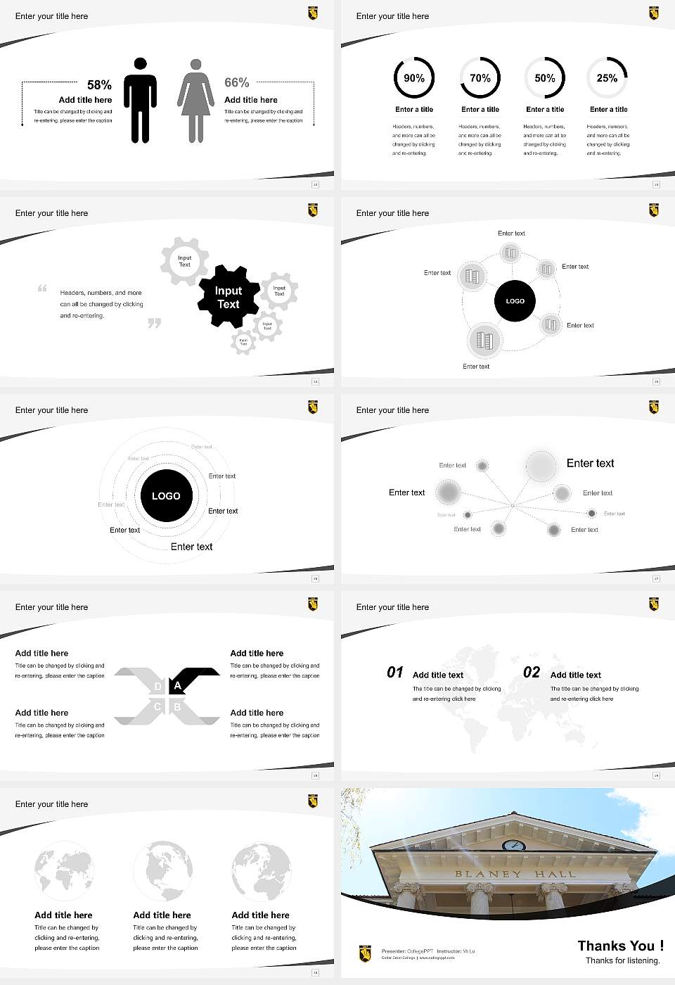 Cedar Crest College Course/Courseware Creation PPT Template16:9 ratio PPT effect preview image4
