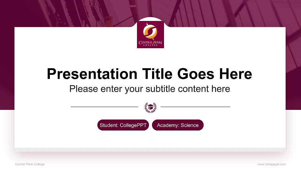 Central Penn College National Scholarship Defense PPT Template16:9 ratio PPT effect preview image