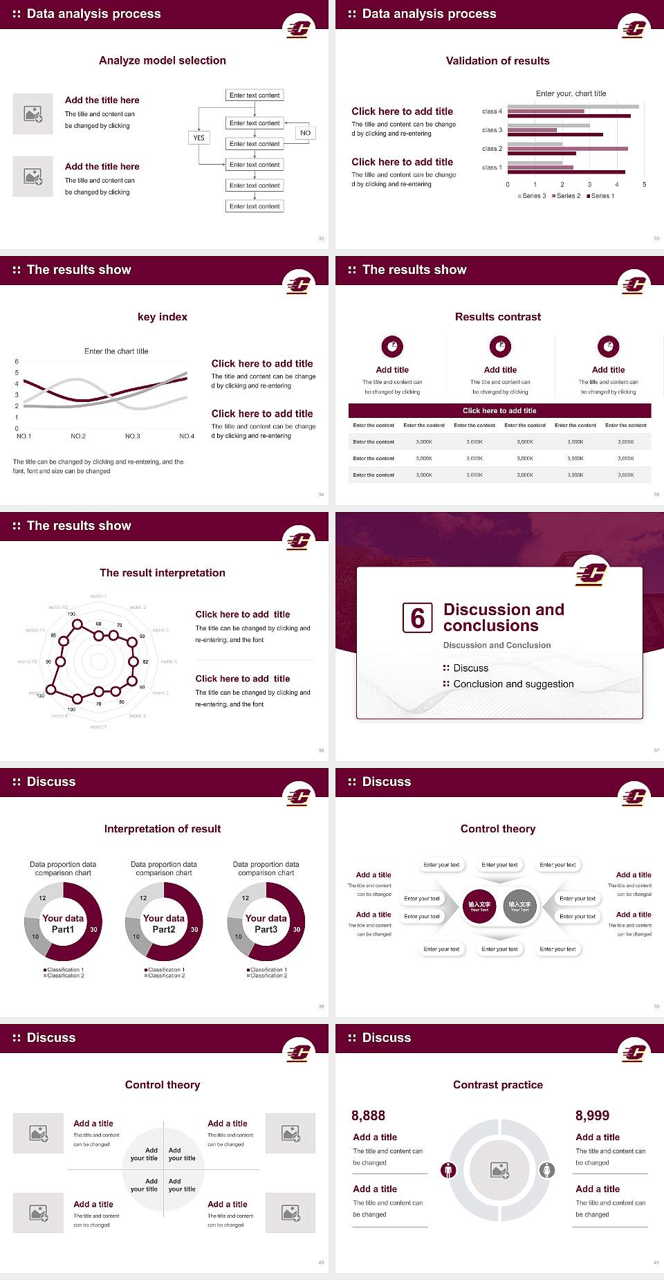 Central Michigan University Graduation Thesis Defense PPT Template4:3 ratio PPT effect preview image5