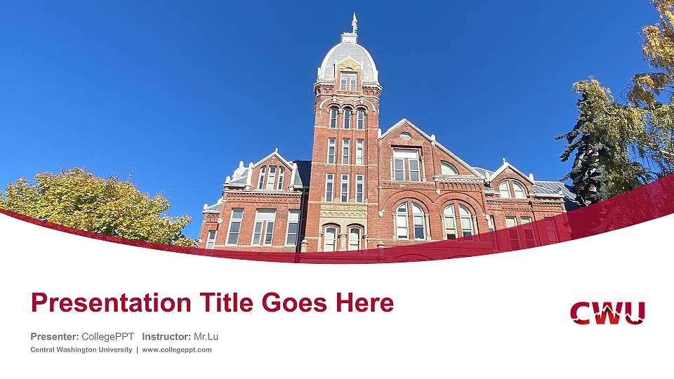 Central Washington University Course/Courseware Creation PPT Template16:9 ratio PPT effect preview image