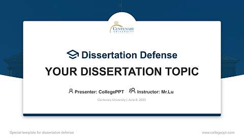 Centenary University Graduation Thesis Defense PPT Template