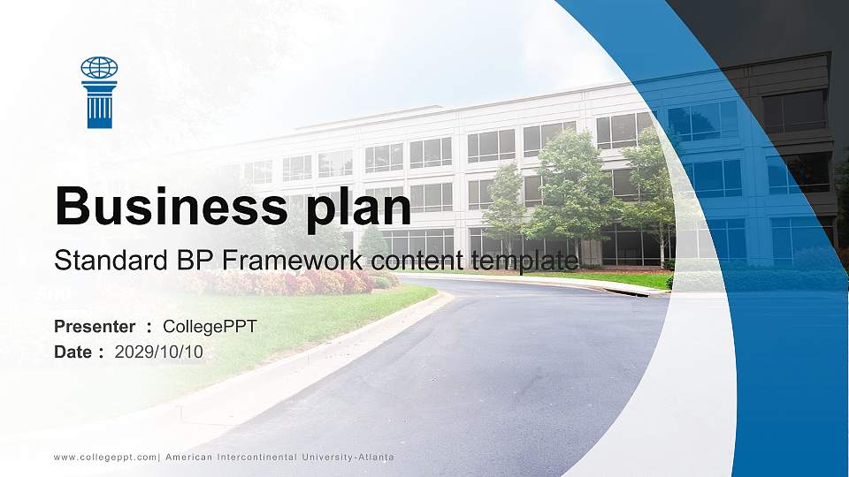 American Intercontinental University-Atlanta Competition/Entrepreneurship Contest PPT Template16:9 ratio PPT effect preview image