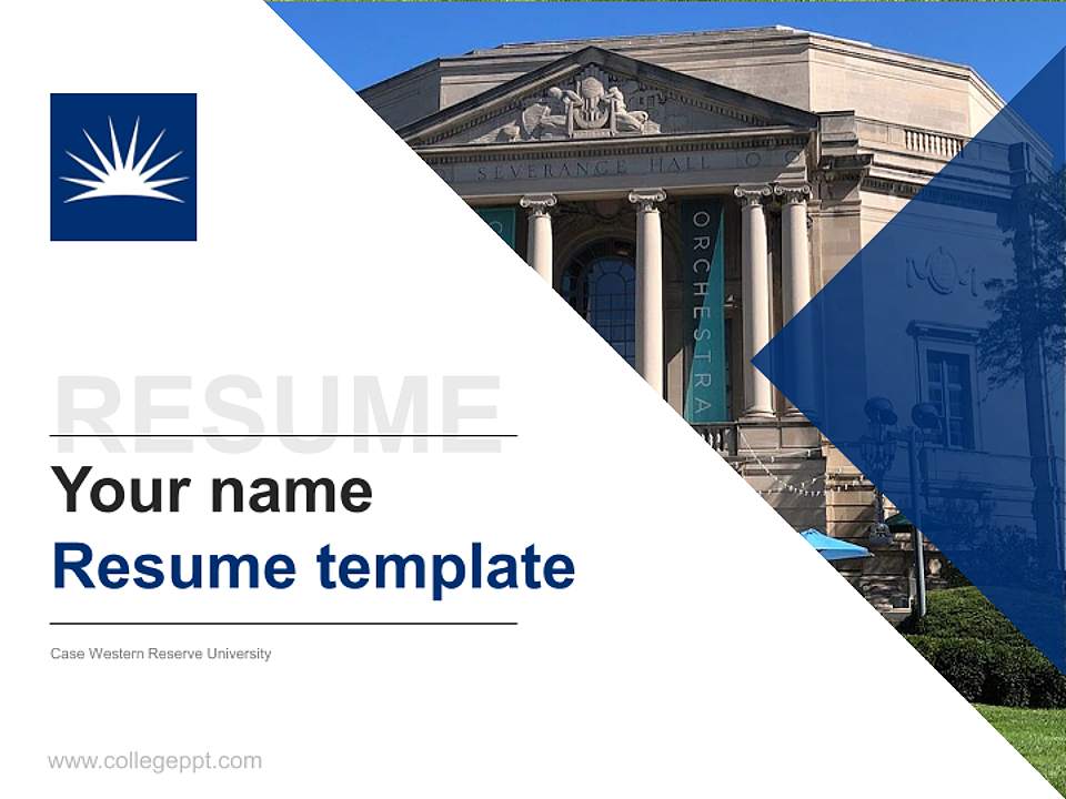 Case Western Reserve University Resume PPT Template4:3 ratio PPT effect preview image5