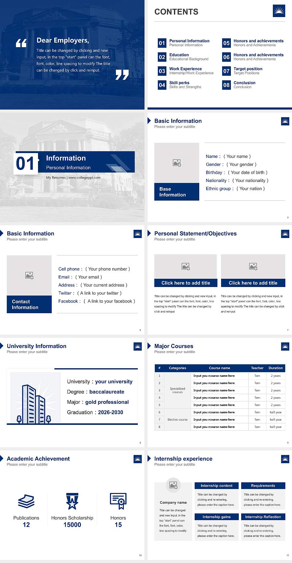 Case Western Reserve University Resume PPT Template4:3 ratio PPT effect preview image2